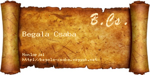 Begala Csaba névjegykártya