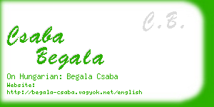 csaba begala business card